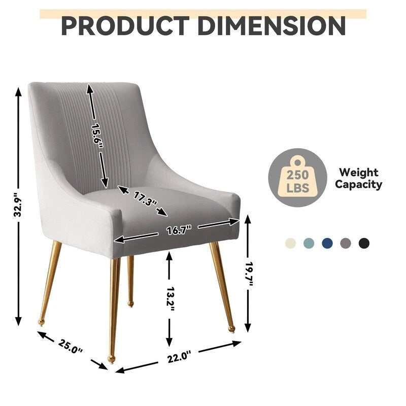 SEYNAR Modern Glam Velvet Dining Chair Set of 8 for Dining Room, Tufted Vanity Chair for Living Room (no table)-32