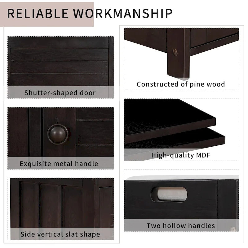 3 Doors Storage Bench with Removable Cushion and Hidden Storage Space-33