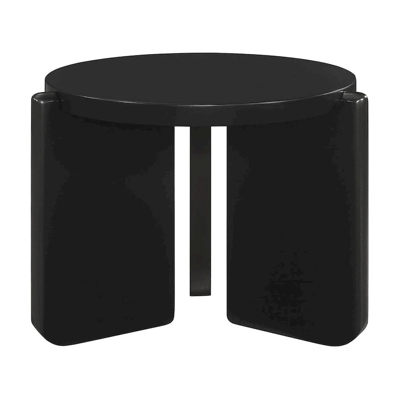 Harrison Black Round End Table-3
