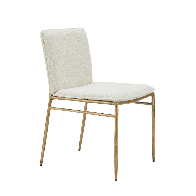 Cid Abby 19 Inch Side Dining Chair, Off White, Brass Gold Finished Legs-3