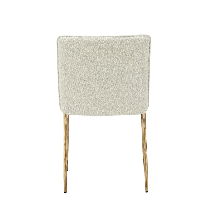 Cid Abby 19 Inch Side Dining Chair, Off White, Brass Gold Finished Legs-4