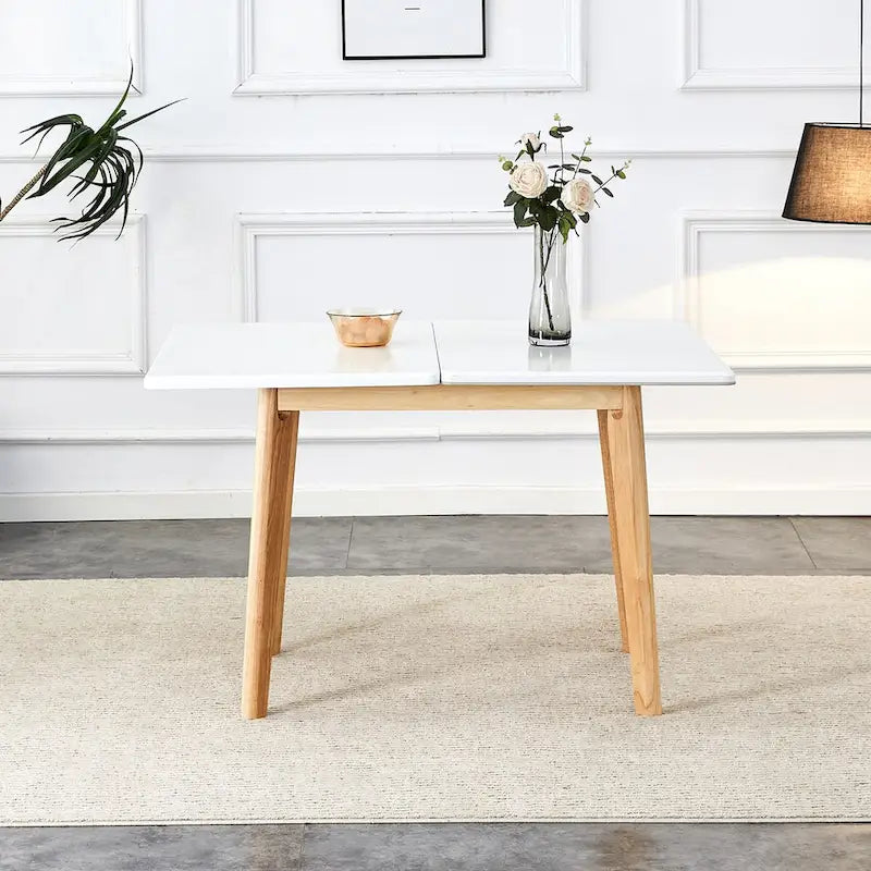 Imitation Marble White Sintered Stone Tabletop With Rubber Wooden Legs,Foldable Computer Desk,Foldable Office Desk-2