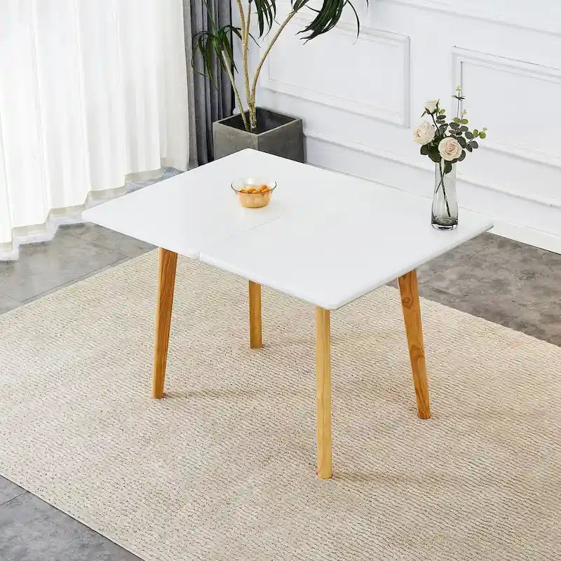 Imitation Marble White Sintered Stone Tabletop With Rubber Wooden Legs,Foldable Computer Desk,Foldable Office Desk-3