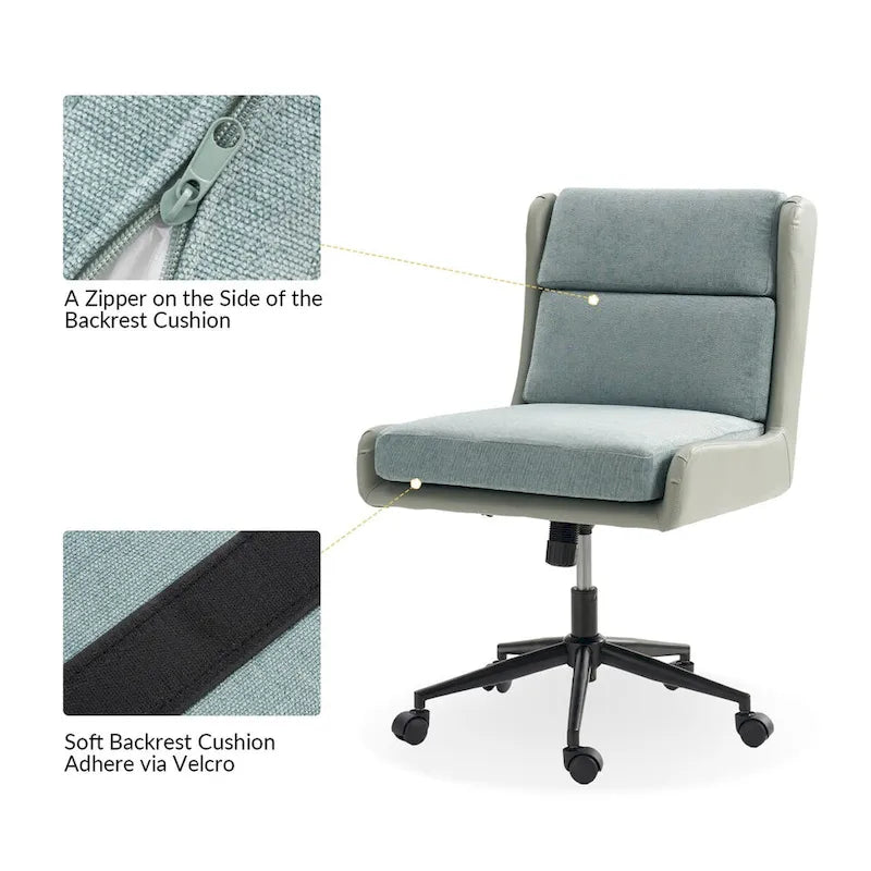 Siegfried Modern Swivel Tilting Office Chair with Removable Soft Upholstery by HULALA HOME-7