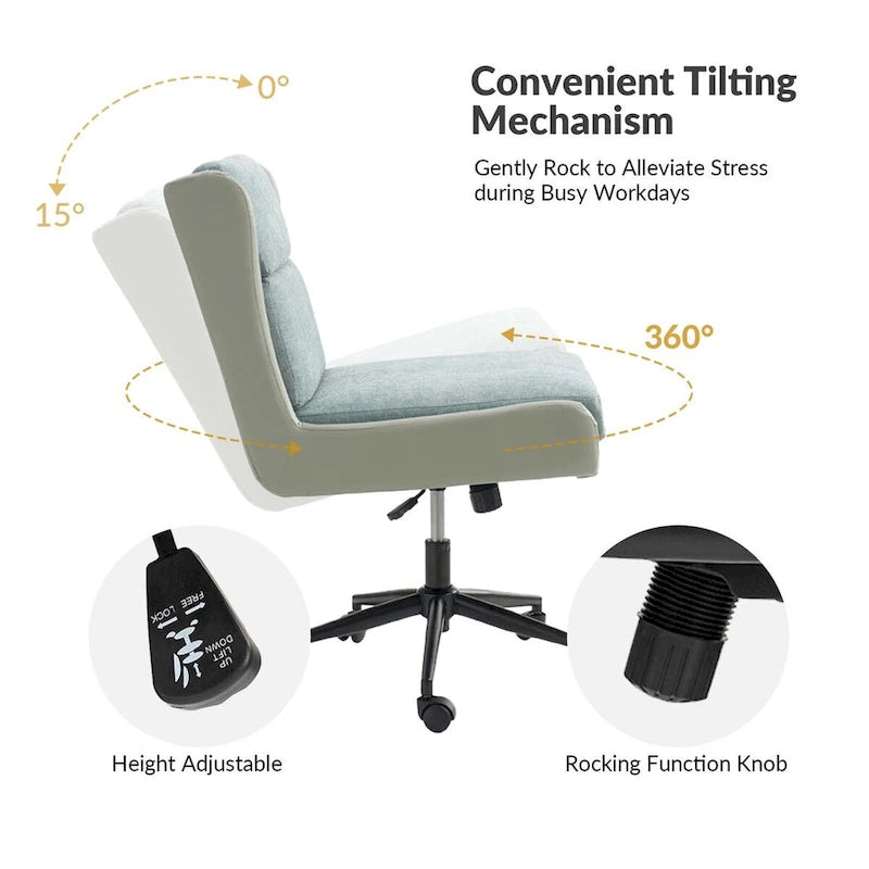Siegfried Modern Swivel Tilting Office Chair with Removable Soft Upholstery by HULALA HOME-9