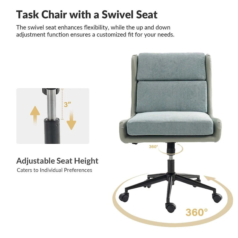 Siegfried Modern Swivel Tilting Office Chair with Removable Soft Upholstery by HULALA HOME-10