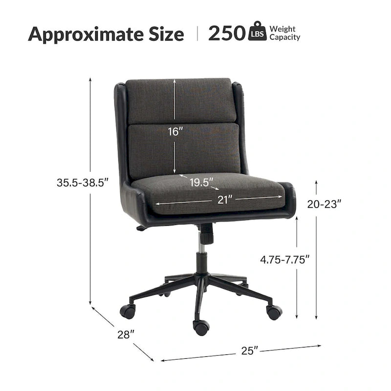 Siegfried Modern Swivel Tilting Office Chair with Removable Soft Upholstery by HULALA HOME-16