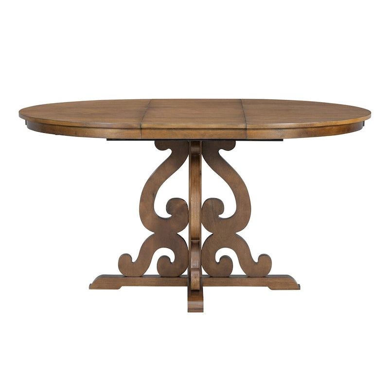 5-Piece Retro Functional Dining Set 1 Extendable Table-6