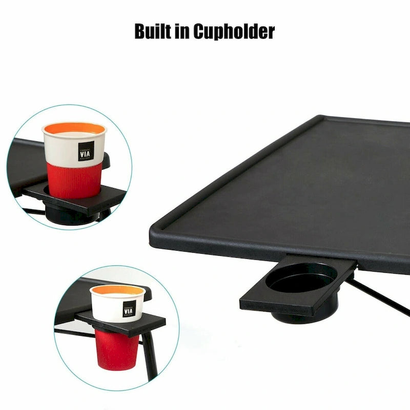 Folding TV Tray Laptop Table End Table Height Adjustable Cup Holder-7