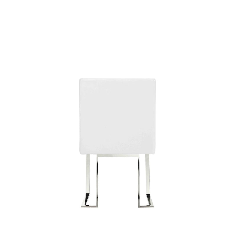 Boly 19 Inch Side Dining Chair Set of 2, Chrome Cantilever Steel Base White-4