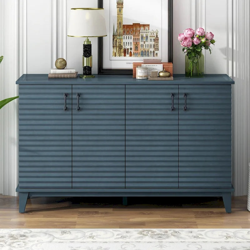 Large Storage Buffet with Adjustable Shelves and Metal Handles-32