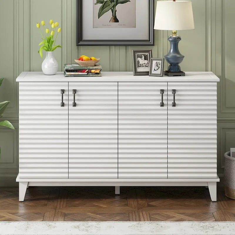 Large Storage Buffet with Adjustable Shelves and Metal Handles-33