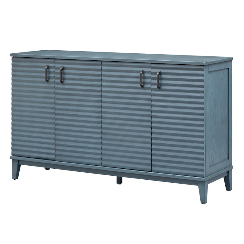 Large Storage Buffet with Adjustable Shelves and Metal Handles-4