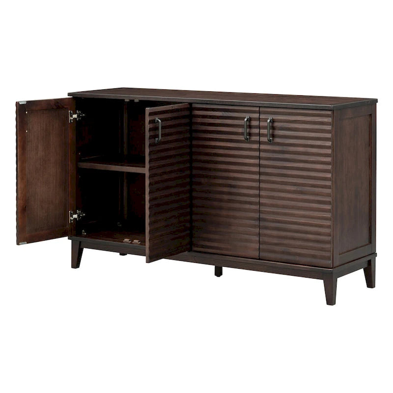Large Storage Buffet with Adjustable Shelves and Metal Handles-15