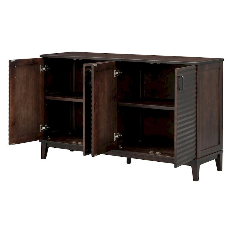 Large Storage Buffet with Adjustable Shelves and Metal Handles-16