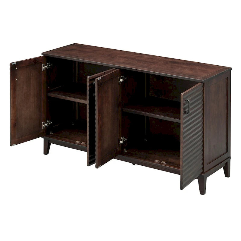 Large Storage Buffet with Adjustable Shelves and Metal Handles-18