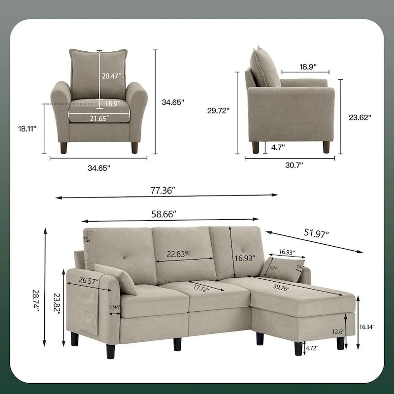 3 - Piece Living Room Set-25