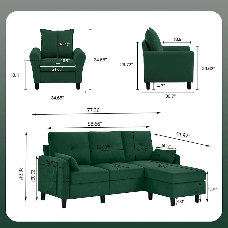 3 - Piece Living Room Set-32