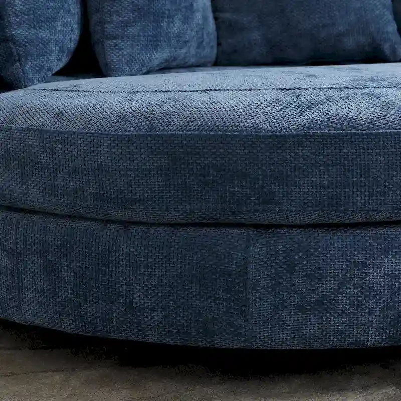 Modern Sofa Chair Round Accent Barrel Chair With 5 Pillows and Optional Ottoman-26