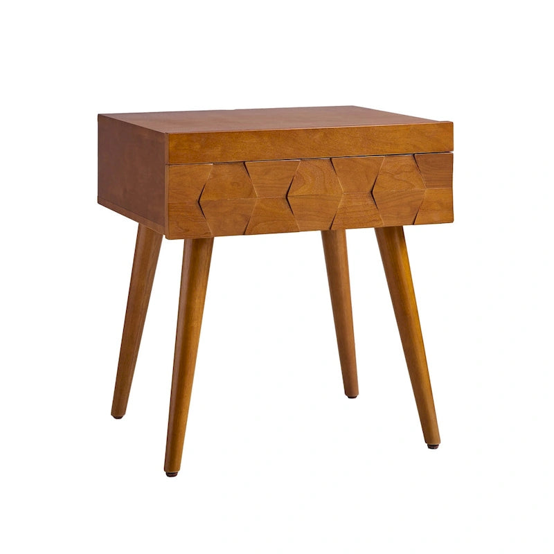 Julian Mid-century Modern End Table with Charging Station by HULALA HOME-2