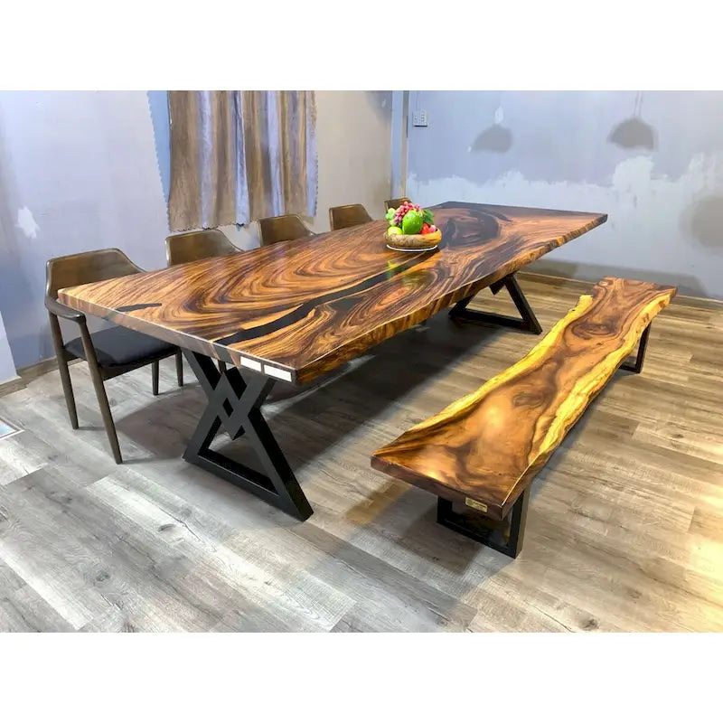 Sundaland 118 Large Slap Live Edge Dining Table-4