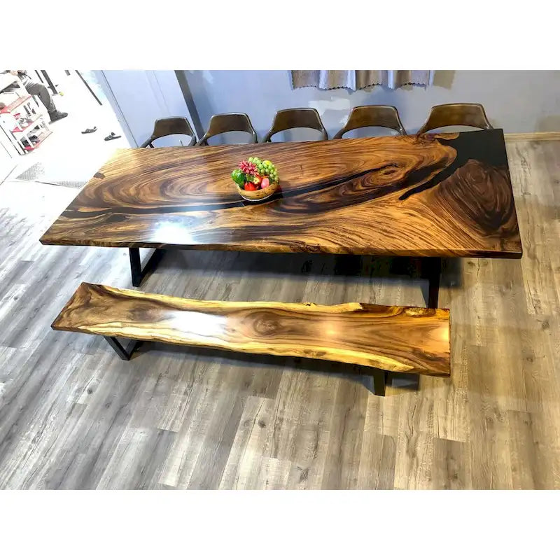 Sundaland 118 Large Slap Live Edge Dining Table-5