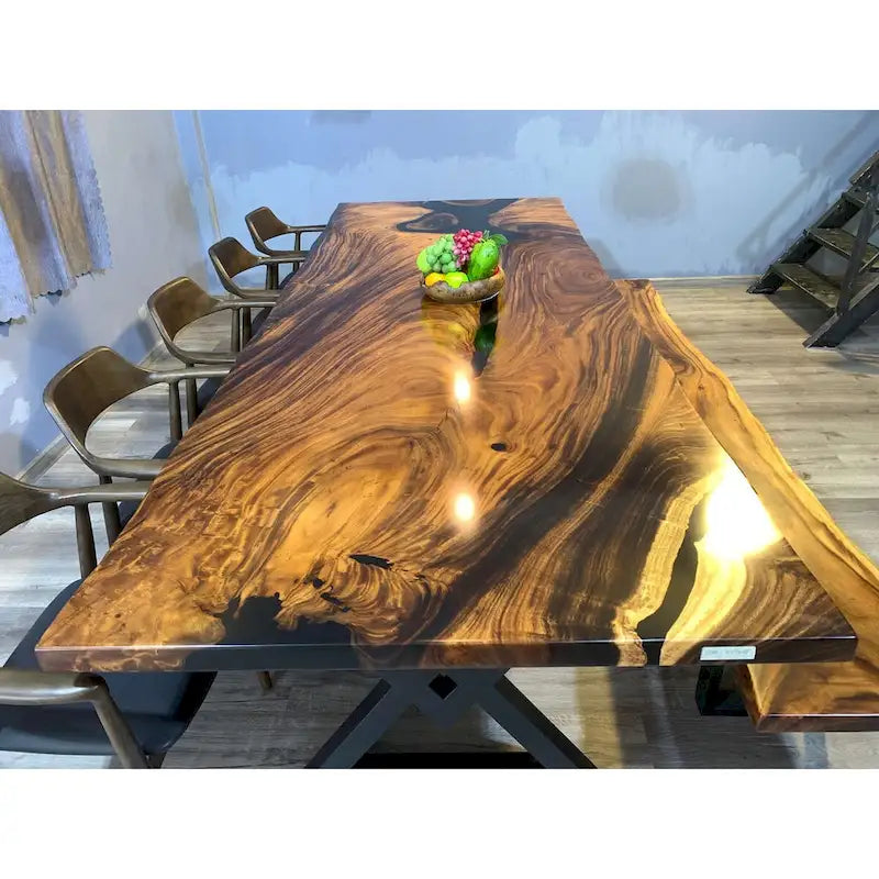 Sundaland 118 Large Slap Live Edge Dining Table-9