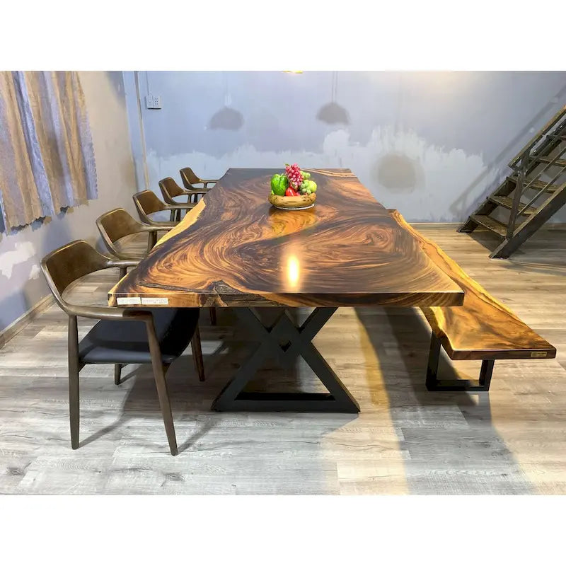 Sundaland 118 Large Slap Live Edge Dining Table-17