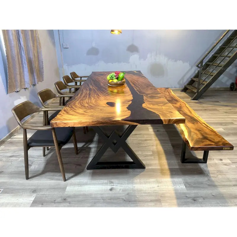 Sundaland 118 Large Slap Live Edge Dining Table-19
