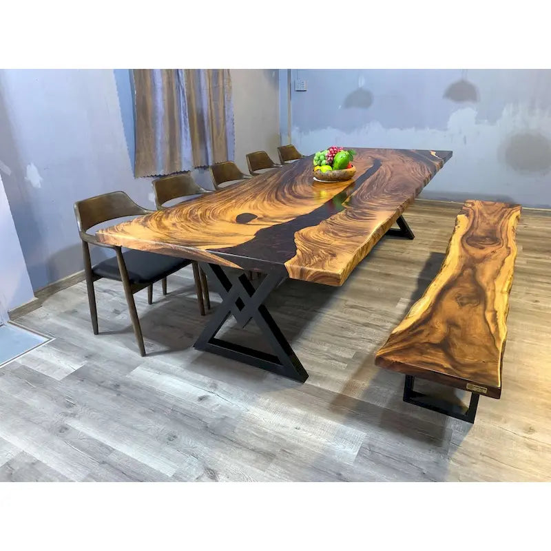 Sundaland 118 Large Slap Live Edge Dining Table-20