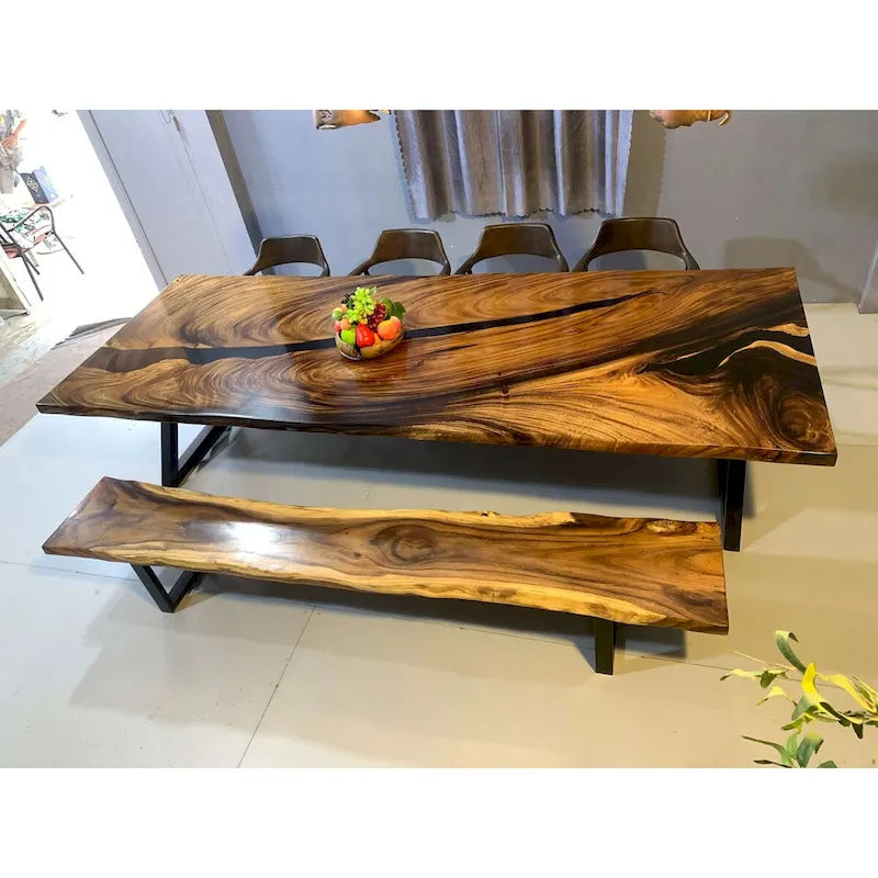 Sundaland 118 Large Slap Live Edge Dining Table-27