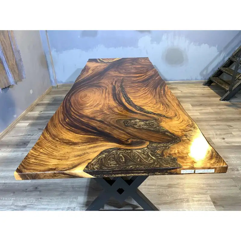 Sundaland 118 Large Slap Live Edge Dining Table-31