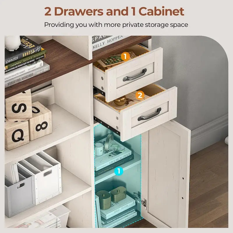 7-Shelf Corner Bookshelf L-Shape Bookcase Large Storage Shelf Display-11