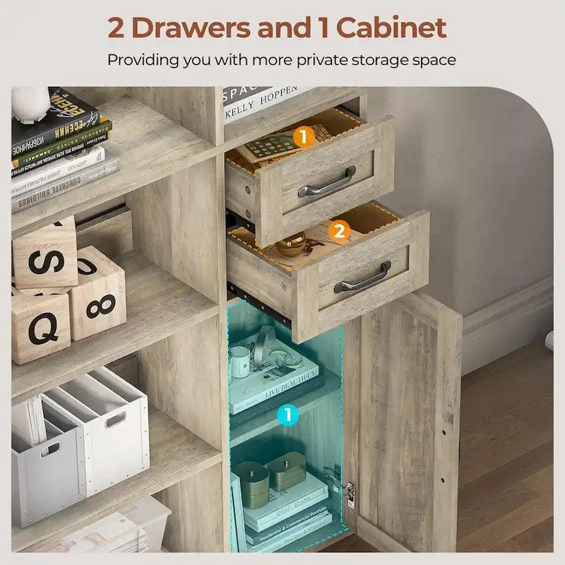 7-Shelf Corner Bookshelf L-Shape Bookcase Large Storage Shelf Display-14