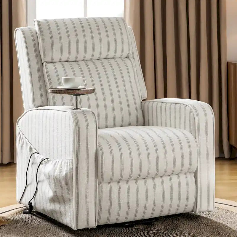 Darrell Modern Lift Assist Massage and Heating Power Recliner with Charing and Soild Wood Tray by HULALA HOME-17