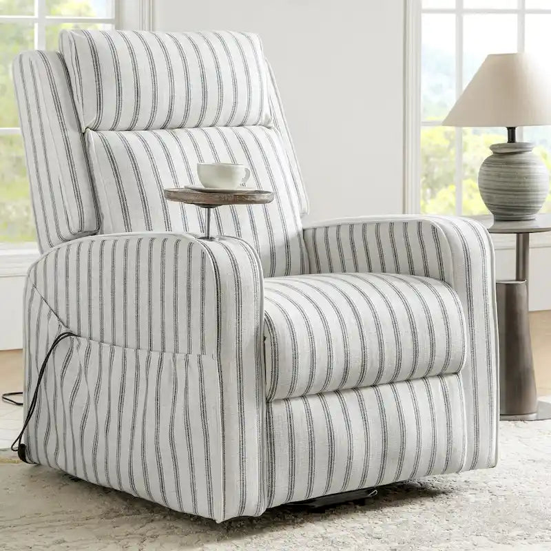 Darrell Modern Lift Assist Massage and Heating Power Recliner with Charing and Soild Wood Tray by HULALA HOME-3