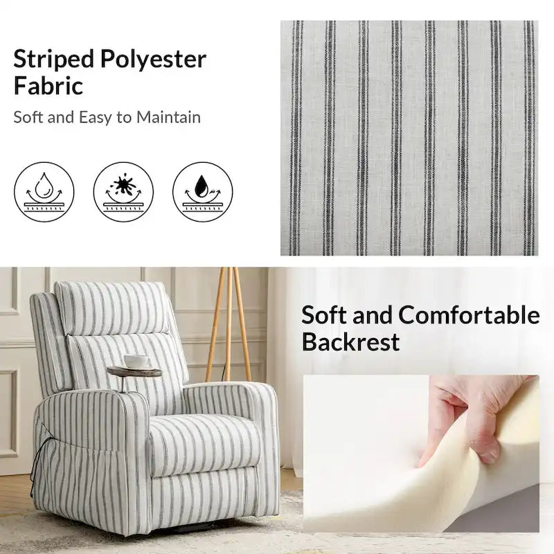 Darrell Modern Lift Assist Massage and Heating Power Recliner with Charing and Soild Wood Tray by HULALA HOME-10