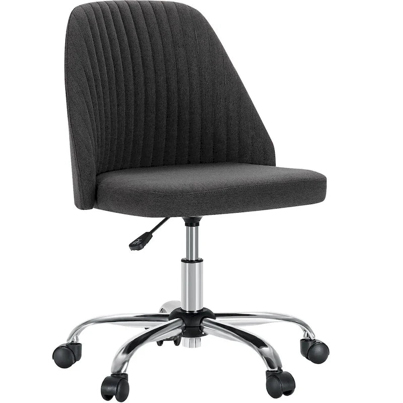 Armless Home Office Desk Chair with Wheels for Small Spaces-2