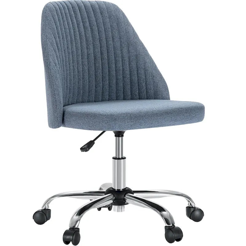 Armless Home Office Desk Chair with Wheels for Small Spaces-3