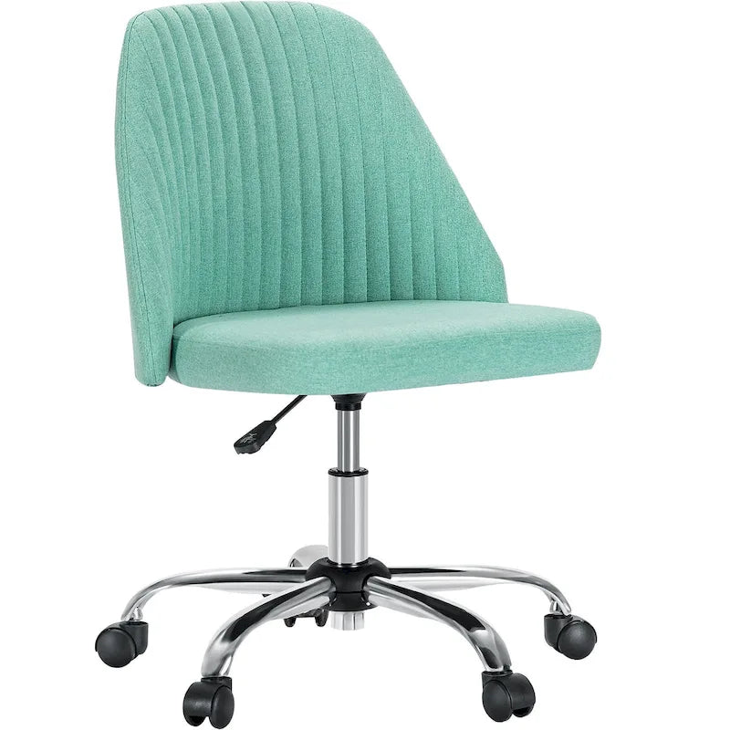 Armless Home Office Desk Chair with Wheels for Small Spaces-4