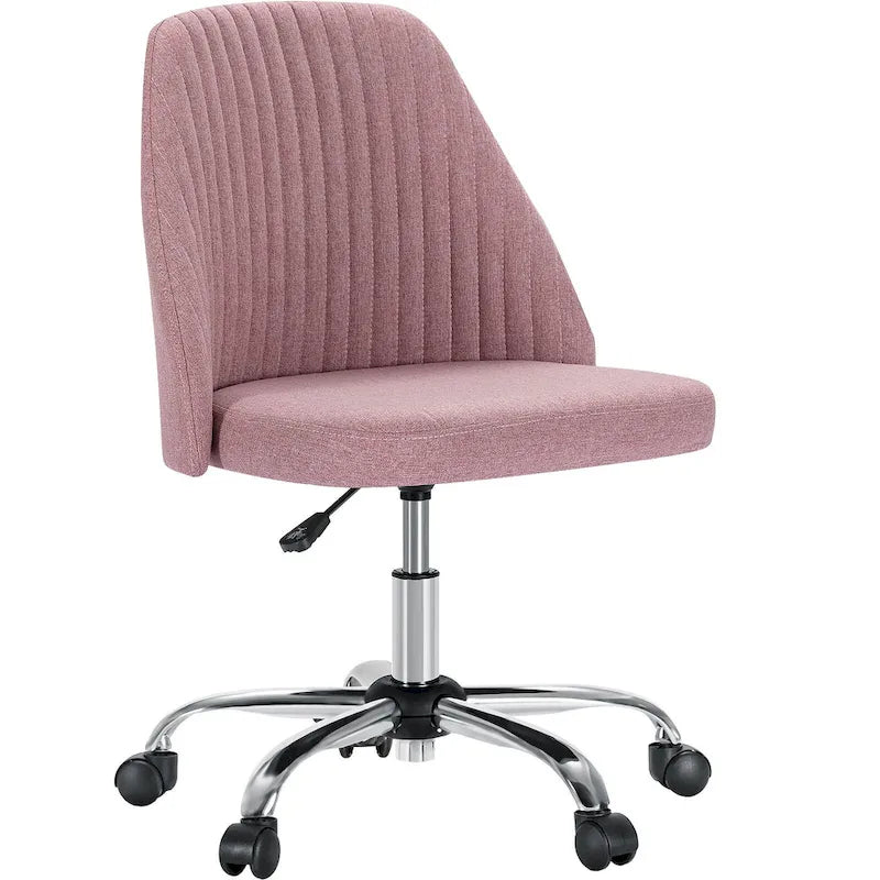 Armless Home Office Desk Chair with Wheels for Small Spaces-5