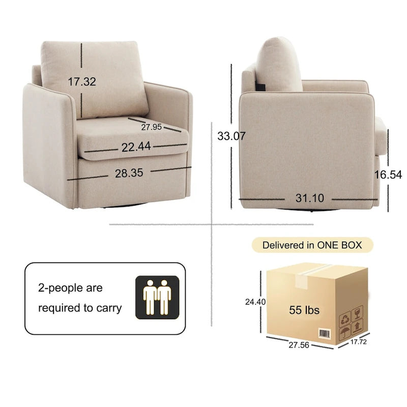 Linen Swivel Accent Chair-14