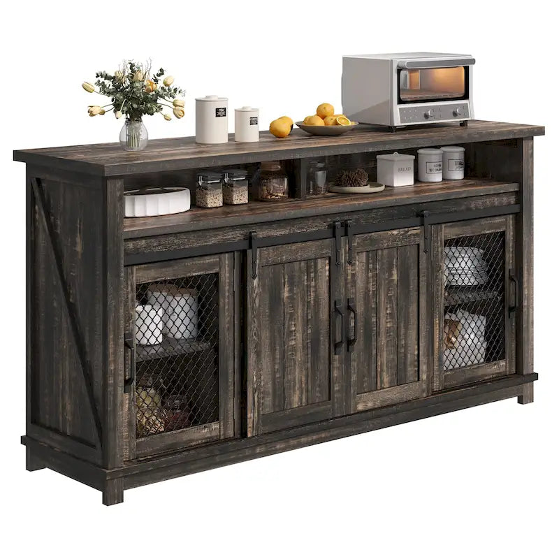 Farmhouse Sideboard Buffet Cabinet with Sliding Barn Doors-23