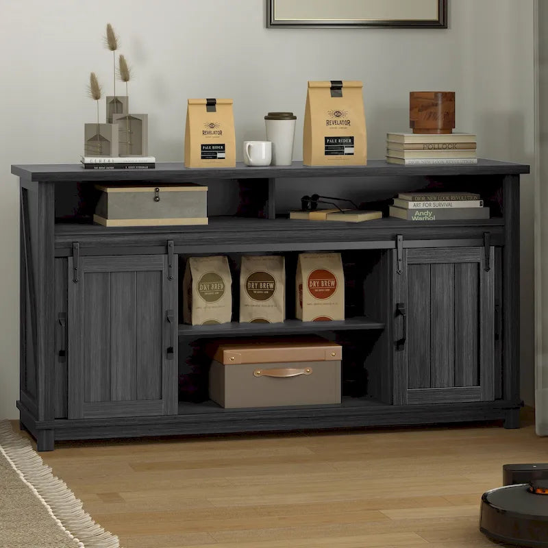 Farmhouse Sideboard Buffet Cabinet with Sliding Barn Doors-24