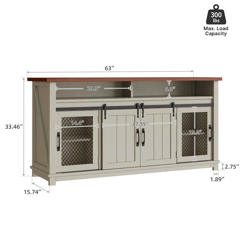 Farmhouse Sideboard Buffet Cabinet with Sliding Barn Doors-9