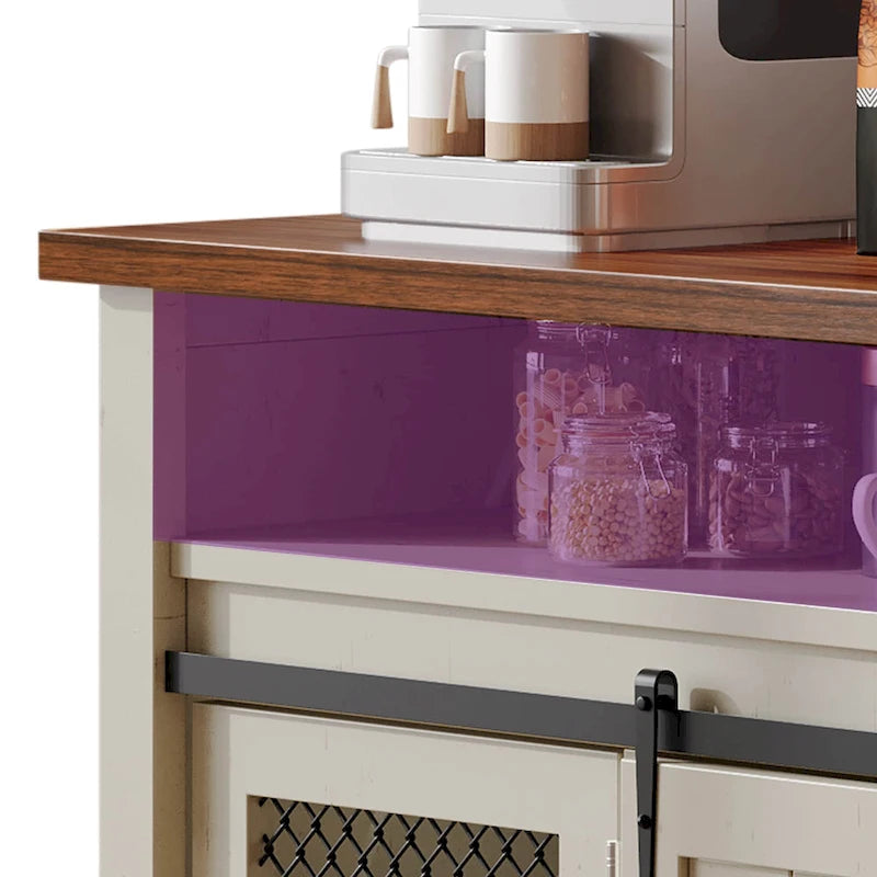 Farmhouse Sideboard Buffet Cabinet with Sliding Barn Doors-13