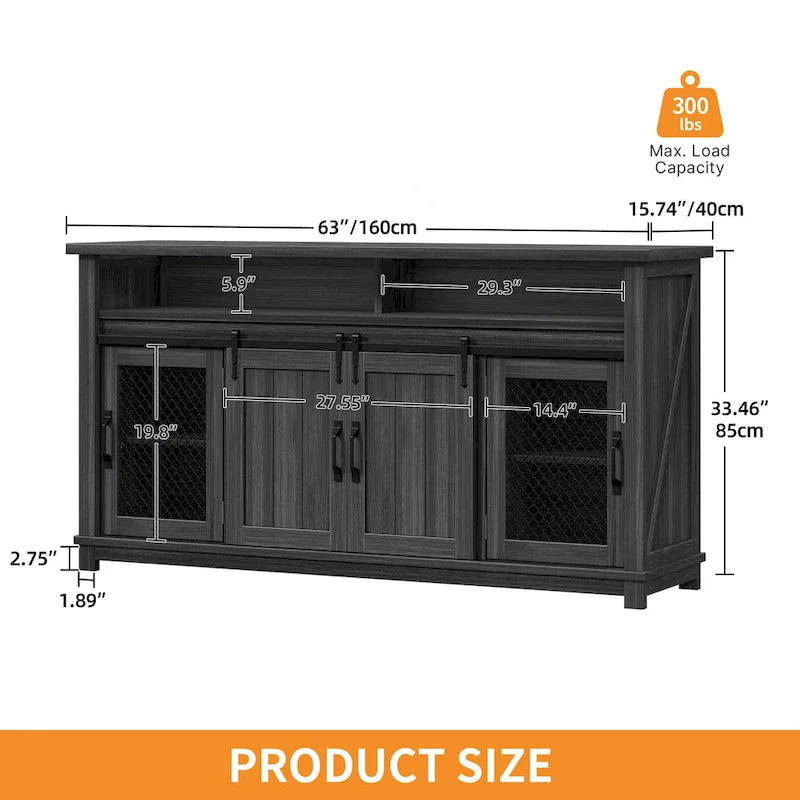 Farmhouse Sideboard Buffet Cabinet with Sliding Barn Doors-18