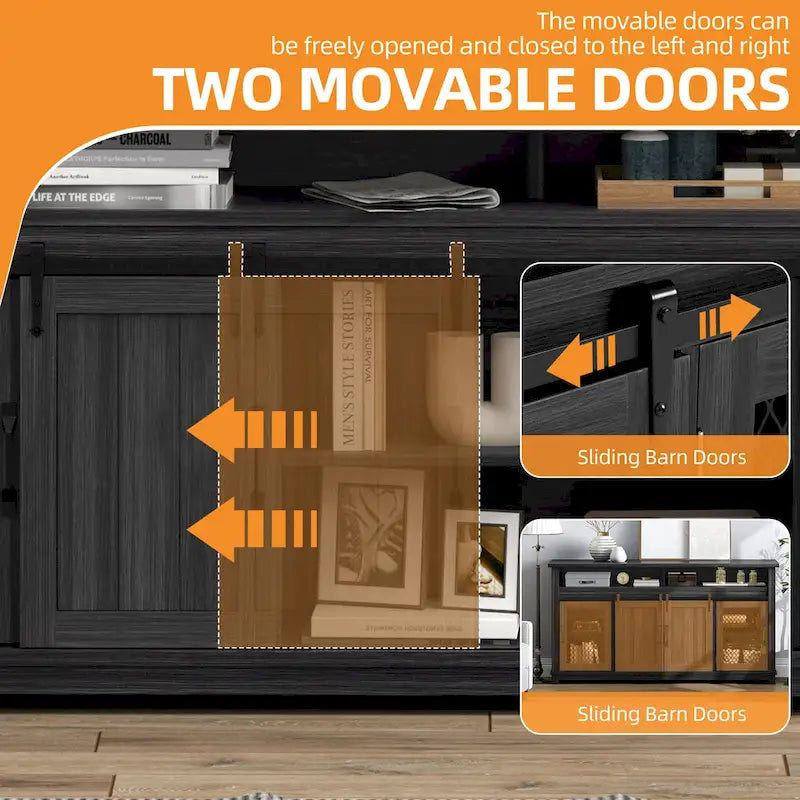 Farmhouse Sideboard Buffet Cabinet with Sliding Barn Doors-20