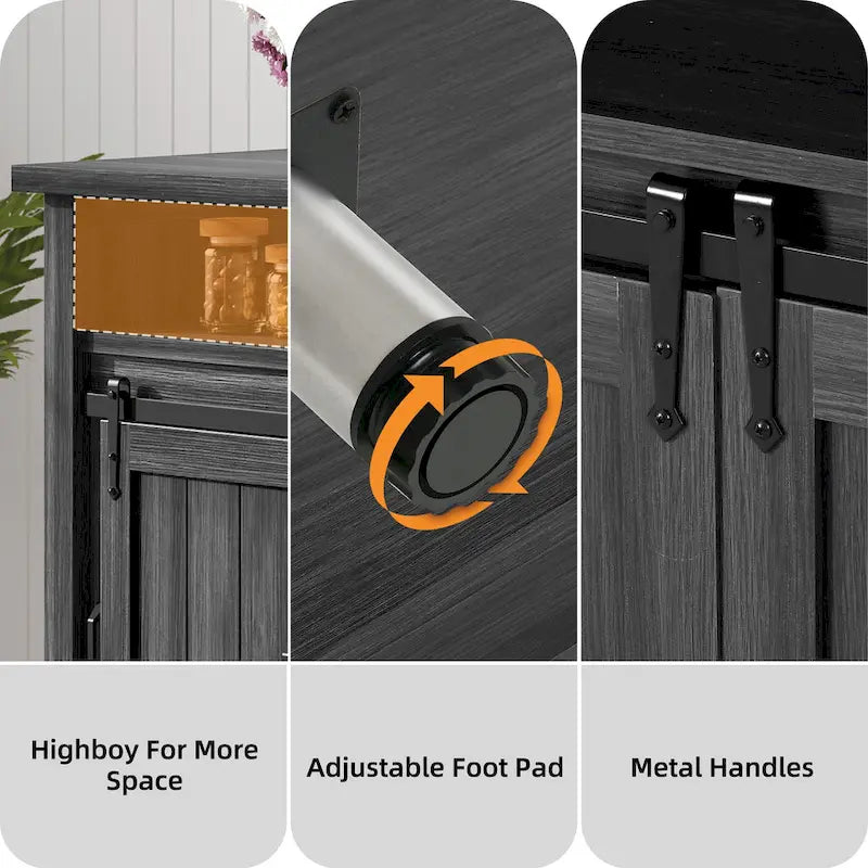 Farmhouse Sideboard Buffet Cabinet with Sliding Barn Doors-21