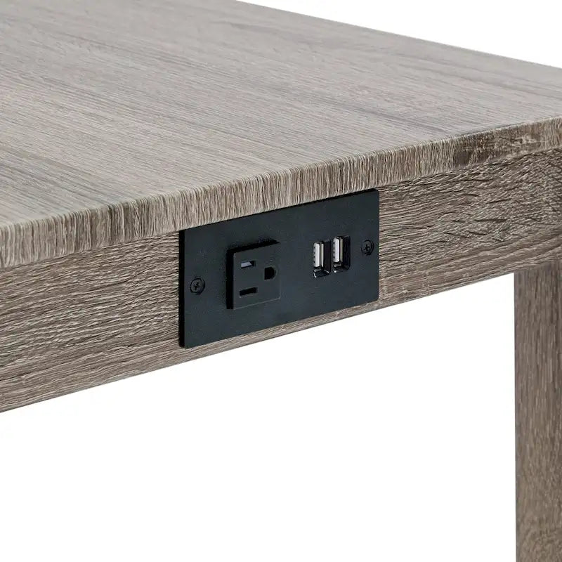 8 PCS Bar Table Dining Sets with Counter Stools and Built-in Power Outlets-4